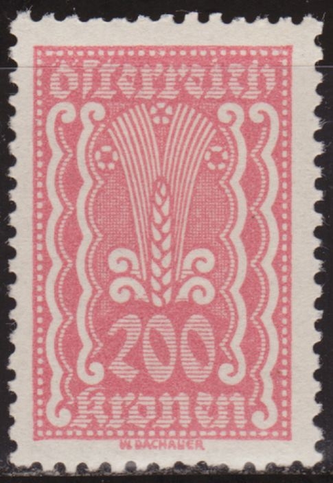 Austria 1922 Scott 273 Sello * Simbolos de la Agricultura 200k Autriche Osterreich Preobliteré Matasello de Favor
